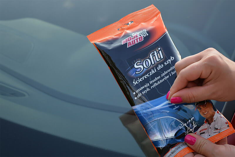 What preparation should be used to wash car windows?